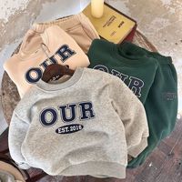 Ensembles de pantalons en coton unisexes pour bébé, 2 pièces, tenues d'automne pour garçon et fille, survêtement d'hiver pour enfants