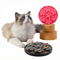 Bols de nourrissage lent 2-en-1 écologiques en plastique pour chiens et chats avec ventouses, motif uni, étanches pour aliments secs et humides