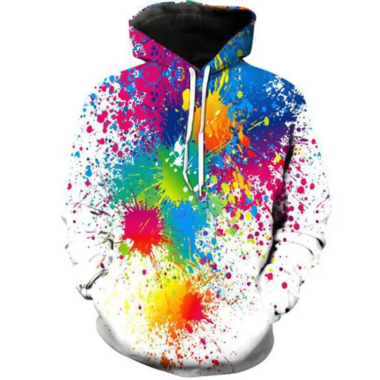 Fashion Rainbow Mannen Hooded Sweater Casual Verf Ploetert Tie Dye 3D All Over Print Hip Hop Trui Unisex Hoodie