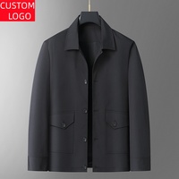 Veste en jean coupe droite grande taille imperméable avec fermeture éclair, style décontracté, pour homme, automne-printemps