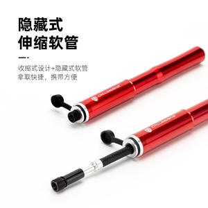 Cyclingbox-Bomba para bicicleta de aleación de aluminio, portátil, de alta presión, adaptador de válvula de titanio rojo y negro, HW26 - Product Image 1