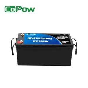 סוללת COPOW 12v 24V 36V 50AH 100AH 150ah 200AH מחזור עמוק ליתיום ברזל פוספט סוללת קרוואנים קמפינג טרולינג מנוע