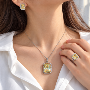 Ensemble de bijoux géométriques pour femmes, boucles d'oreilles, bague et collier - Product Image 2