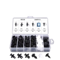 HE26 100 pièces Kit de clips automobiles en plastique pour voiture, ensemble combiné de fixations