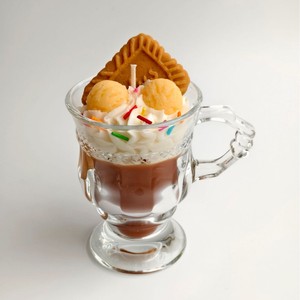Christmas Dessert Style Scented Candle Glass <b>Cup</b> Hot Cocoa Shape Gingerbread Man Candy Ornament - Product Image 4