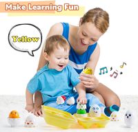 Jouet éducatif Montessori de trieur de formes, puzzle d'oeufs assortis en plastique ABS pour enfants, jeux d'éveil pour bébés, 6 pièces