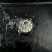 Aokusaic Automatic Mechanical Watch Herren Business Fashion Freizeit Top Marke Wasserdichte Leder uhr