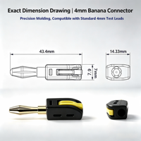 Prise banane en laiton plaqué or 4 mm, connexion rapide sans soudure, 1000 V 32 A, prise haute intensité PA pour équipement de test de puissance en laboratoire