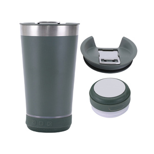 New Hot sản phẩm 16oz chân không Flask <span class=keywords><strong>cup</strong></span> <span class=keywords><strong>Bluetooth</strong></span> Loa Tumbler thép không gỉ với âm nhạc và Opener - Product Image 3