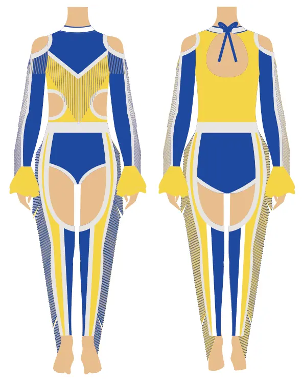 women sportswear majorette dance team uniform costume with sequins and fringe