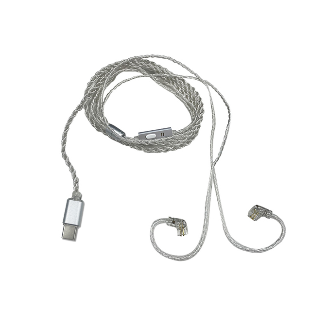 ND D7 Type c Silver-plated Cable Headset Replacement Cable HIFI Monitoring In-Ear Cable 1.2M KZ CCA QKZ TRN TFZ EDX PRO