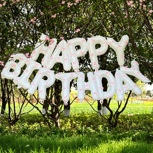 Decoraciones <span class=keywords><strong>de</strong></span> Pared para Fiestas al por Mayor, Pancarta <span class=keywords><strong>de</strong></span> Globos <span class=keywords><strong>de</strong></span> Aluminio con Diseño Coqueta <span class=keywords><strong>de</strong></span> Feliz Cumpleaños y Lazos Decorativos - Product Image 5