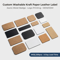 Étiquettes en papier kraft lavables, écologiques et recyclables avec logos de marque personnalisés et différents types d'impression