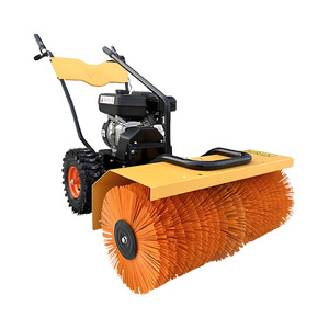 Barredora de nieve manual con motor de gasolina y cepillo de 40 cm de ancho para limpieza de calles y plazas - Product Image 4