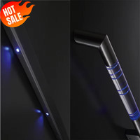Poignée de porte intelligente LED avancée personnalisée en acier inoxydable 316L, ensemble architectural de luxe pour entrée en verre d'hôtel