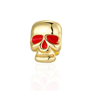 Skull <b>Braces</b> Gold And Silver Red Eye Design Single Tooth Grillz For <b>Men</b> Everyday Wear - Product Image 5