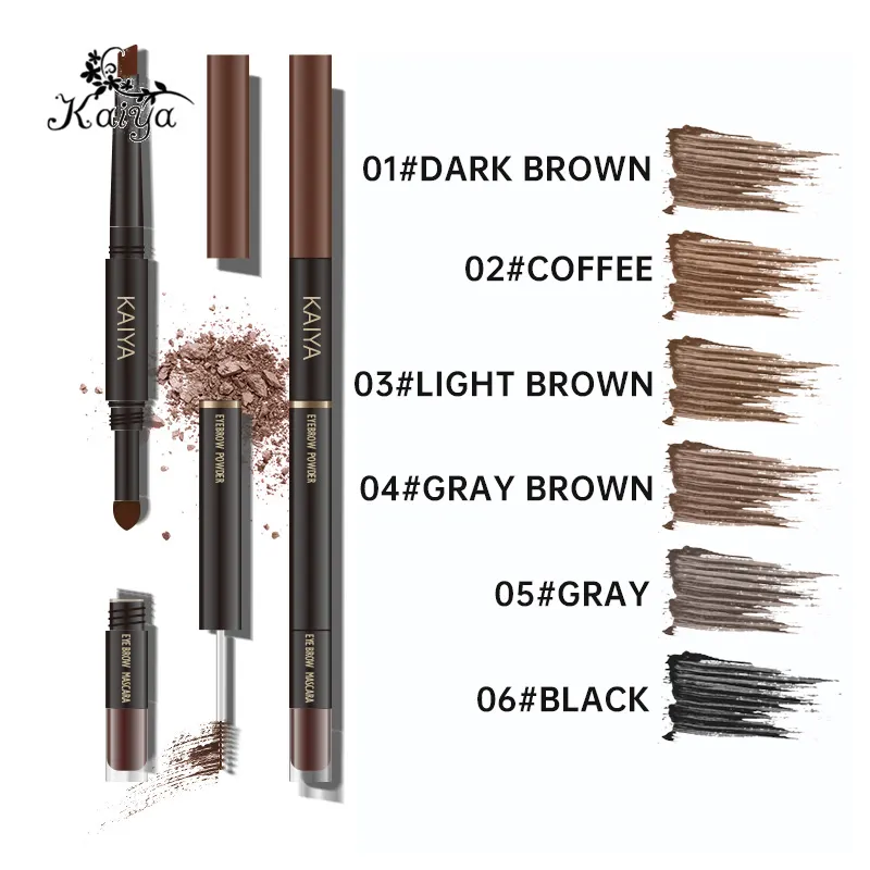 Wholesale Makeup Kit Combo Pen Waterproof Vegan Versatile Eye Brow Powder Mascara Gel 3 in 1 Eyebrow Pencil