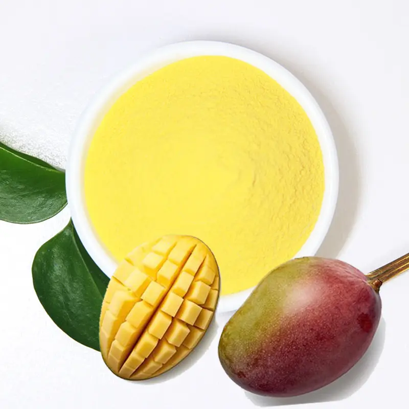 Poudre de jus de fruit de mangue en vrac concentré instantané organique de poudre de saveur de mangue lyophilisée
