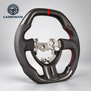 Volant en fibre de carbone forgé rouge à fond plat avec LED pour Toyota 86 GR GT GR86 Subaru BRZ 2012 2013 2014 2015 2017 2020 2023 - Product Image 4