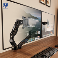 Soporte de Escritorio para Dos Monitores PS140 de 13"-32" con Resorte de Gas, 9 kg, Económico, Soporte para Pantalla Doble, Soporte VESA para Computadora