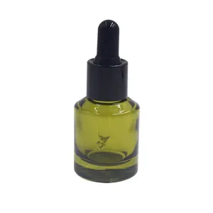 2024 New Design High Quality Popular 15ml 20ml 30ml 50ml 100ml Green Oil Glass Dropper Bottle For personal Care Serum