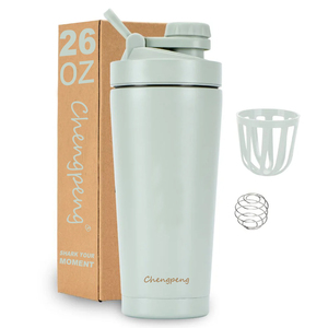20oz/24oz Stainless Steel Double Wall Vacuum Insulated Protein <strong>Shaker</strong> Bottle Leakproof Lid BPA Free Eco-Friendly for Gym Outdoor - Product Image 1