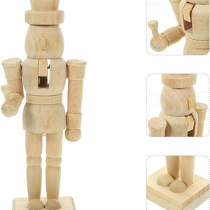 <b>Nutcracker</b> DIY Wooden Puppet 18CM Unpainted Christmas Decoration Home Craft Gift - Product Image 5