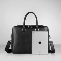 Porte-documents de travail de luxe personnalisé avec logo artisanal Mount Yanzhi, multifonctionnel, élégant, en cuir véritable, fermeture éclair, sac pour ordinateur portable souple