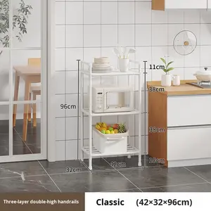 Estante de almacenamiento de Metal de varios niveles para cocina casera, soporte de olla de pie no plegable sostenible moderno, instalación sin Taladro - Product Image 6