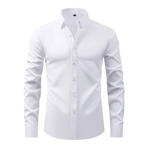 Logotipo personalizado Oficina <span class=keywords><strong>de</strong></span> negocios Camisas blancas <span class=keywords><strong>de</strong></span> manga larga para los <span class=keywords><strong>tipos</strong></span> <span class=keywords><strong>de</strong></span> hombres Camisas casuales <span class=keywords><strong>de</strong></span> negocios - Product Image 3