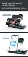1 chargeur magnétique pliable sans fil 15w avec logo personnalisé 3 en 1 support de station magnétique pour iPhone samsung pour apple Watch airpods