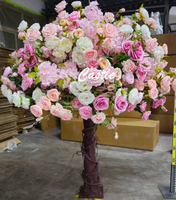 Petit arbre artificiel en fleurs de cerisier blanc et rose M-T01, centre de table pour la décoration de table de mariage