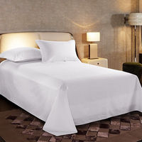 300T personnalisé 100% coton blanc reine ensemble de draps poche profonde ensemble de draps de lit pour hôtel