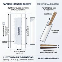 Bâtonnets de bambou écologiques imprimés sur mesure, avec étuis en carton de type carte, motif floral à l'encre chinoise, jetables