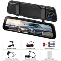 Podofo 9.66 ''Caméra de tableau de bord à trois objectifs 2K 1080P Miroir de voiture DVR Version nocturne Caméra arrière BSD WiFi + Capteur de gravité Enregistreur de voiture OEM