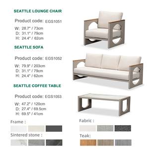 Express Garden lujo moderno aluminio al aire libre sofá conjunto ecológico a prueba de óxido impermeable Parque patio almacén Hotel Villa - Product Image 2