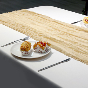 Maßgefertigte Polyester Plissierte Bohemian Geflochtene Tischdecke Hochzeitspartydekoration Käsestreifen-Tisch - Product Image 3