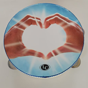 Wholesale Handheld Tambourine 8 Inch Single Layer Bell Piece Solid Wood Hand Held <b>Drum</b> Colorful - Product Image 2
