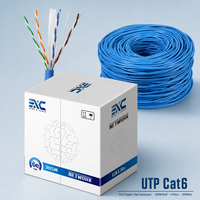 Kabel UTP Cat6 Indoor Outdoor 305M Tembaga Berlapis Aluminium/Tembaga Telanjang 4PR 250MHz CMX CM Selubung PVC PE