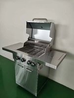 Barbecue à gaz moderne pour l'extérieur, grill cypriote, rôtissoire, brochettes de kebab avec grille automatique en acier inoxydable