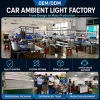 Kit d'éclairage d'ambiance RGB 64 couleurs pour voiture, bande LED acrylique, contrôle par application, synchronisation musicale, décoration intérieure, logo personnalisé, vente en gros
