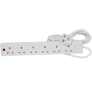 Surge protected UK 13A electrical socket extension with w/o USB charging