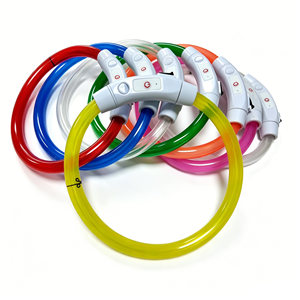ปลอกคอสุนัขแบบ LED ชาร์จไฟผ่าน USB วัสดุโพลีเอสเตอร์ ปลอกคอสัตว์เลี้ยงทันสมัย ป้องกันการสูญหาย ปลอดภัยในเวลากลางคืน สำหรับสัตว์เลี้ยง - Product Image 1