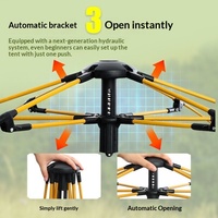 Tente de camping transfrontalière extérieure sans assemblage, automatique, à installation rapide, imperméable, 1000-1500 mm, quatre saisons, en taffetas polyester Oxford