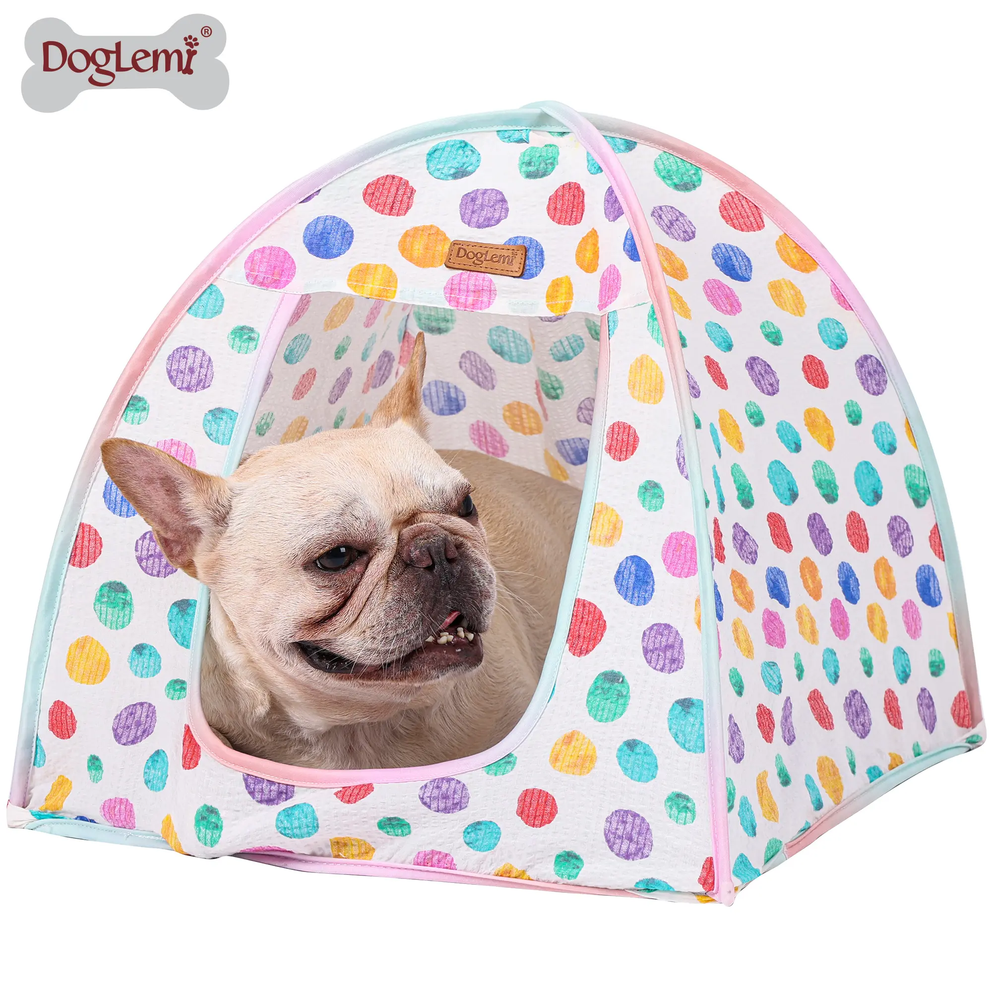 Anti-slip wear-resistant stable folding cool pet tent ,Color dot dog cat tent camping outdoors