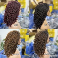 Peluca de cabello virgen con cutícula alineada 99J rizada birmana prearrancada, peluca de encaje con cierre 5X5 de Color Borgoña súper doble dibujado de 16 pulgadas en oferta