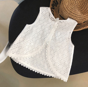 Vải Ren Trắng Cho Bé Gái Sơ Sinh Trang Phục Bãi Biển Mùa Hè Rỗng Lưng Hở Lưng Quần Short Ruffle Hai Mảnh - Product Image 2