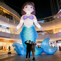 Sirène géante gonflable personnalisée et colorée pour la décoration des centres commerciaux