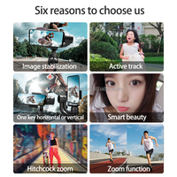 Gimbal Téléphone portable 3 axes Contrôler la distance focale Stabilisateur professionnel Suivi du visage VLOG Selfie F6