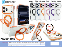 Coque de téléphone de luxe électroplaquée PC+TPU avec anneau rotatif à 360 degrés, béquille antichoc et protection de l'appareil photo, motif paysage urbain